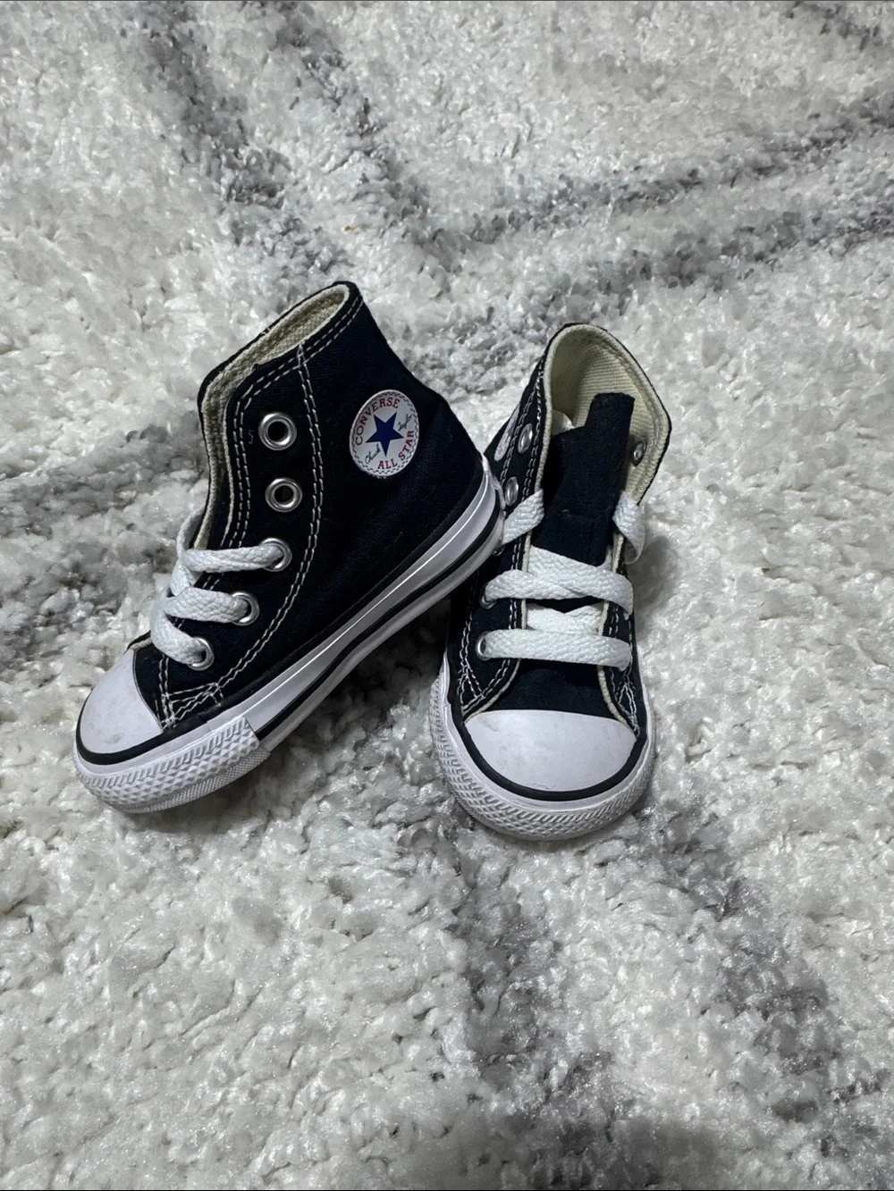 Converse Kids Black & White High Top Sneakers